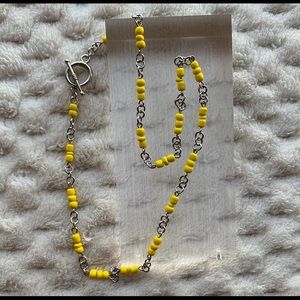 Minimalist Yellow Beaded Necklace